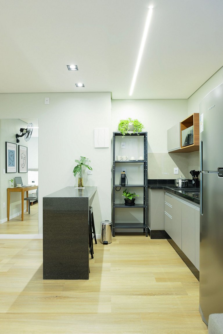 Studio cobertura com terraço, ar e churrasqueira