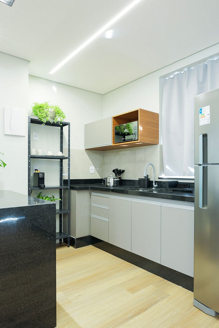 Studio cobertura com terraço, ar e churrasqueira